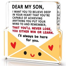 Gifts for Son from Mom Dad - To My Son Acrylic Desk Plaque Sign, Son Gifts fo...