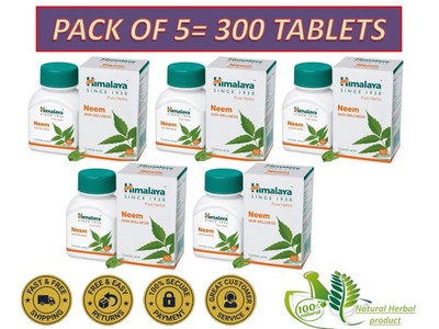 (Pack of 5) Neem By Himalaya Skin Wellness, acne free skin 60 Tablets EXP -26/27