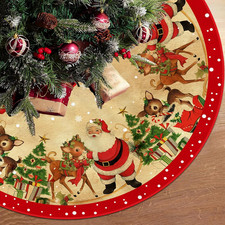 Christmas Tree Skirt Xmas Winter Holiday Decoration for Home Decor