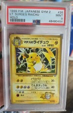 1999 Pokemon Japanese Gym 2 Lt Surge's Raichu Holo #26 PSA 9