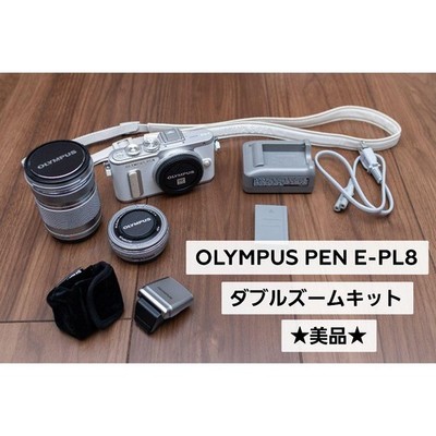 condition OLYMPUS PEN E PL8 Double Zoom Kit White Mirrorless