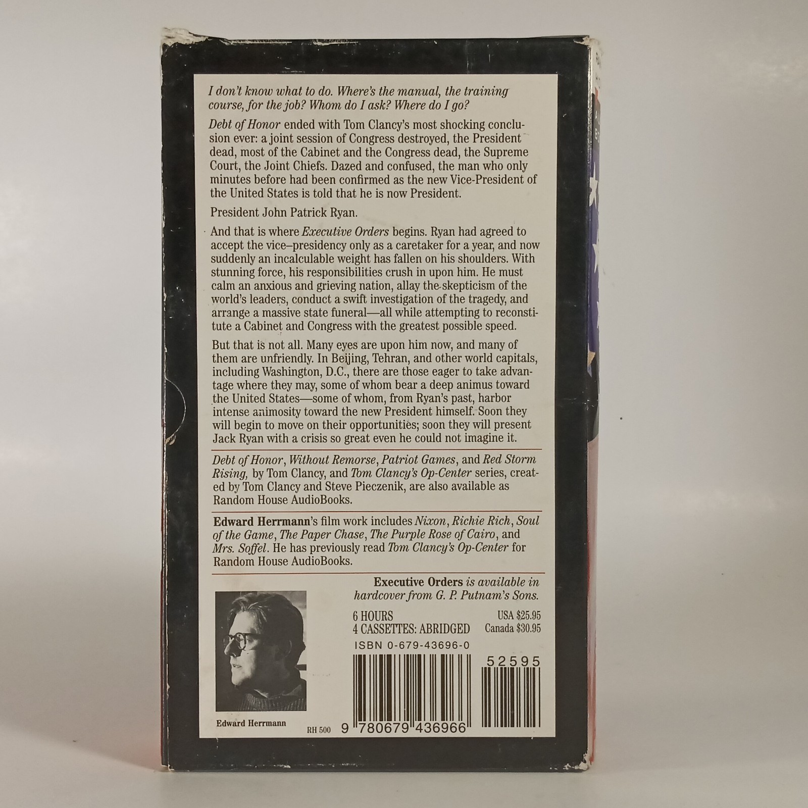 Tom Clancy executive orders and balance of power audio book tape sets
