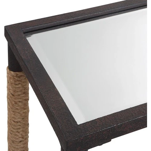 Uttermost 22880 Braddock Console Table Rustic Iron and Natural Fiber Rope - Picture 5 of 7
