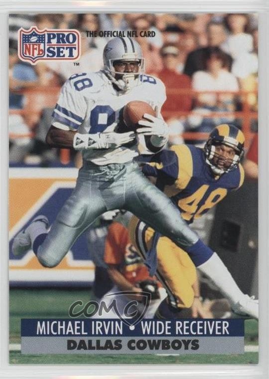 1991 Pro Set Mobil FACT Michael Irvin #132 HOF 0k0