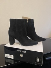 Nine West Dress Bootie Suede/Blk Size 8.5M