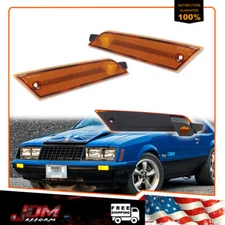 For 1979-1986 Ford Mustang Amber Lens Front Fender Side Marker Light Lamps 2PCS