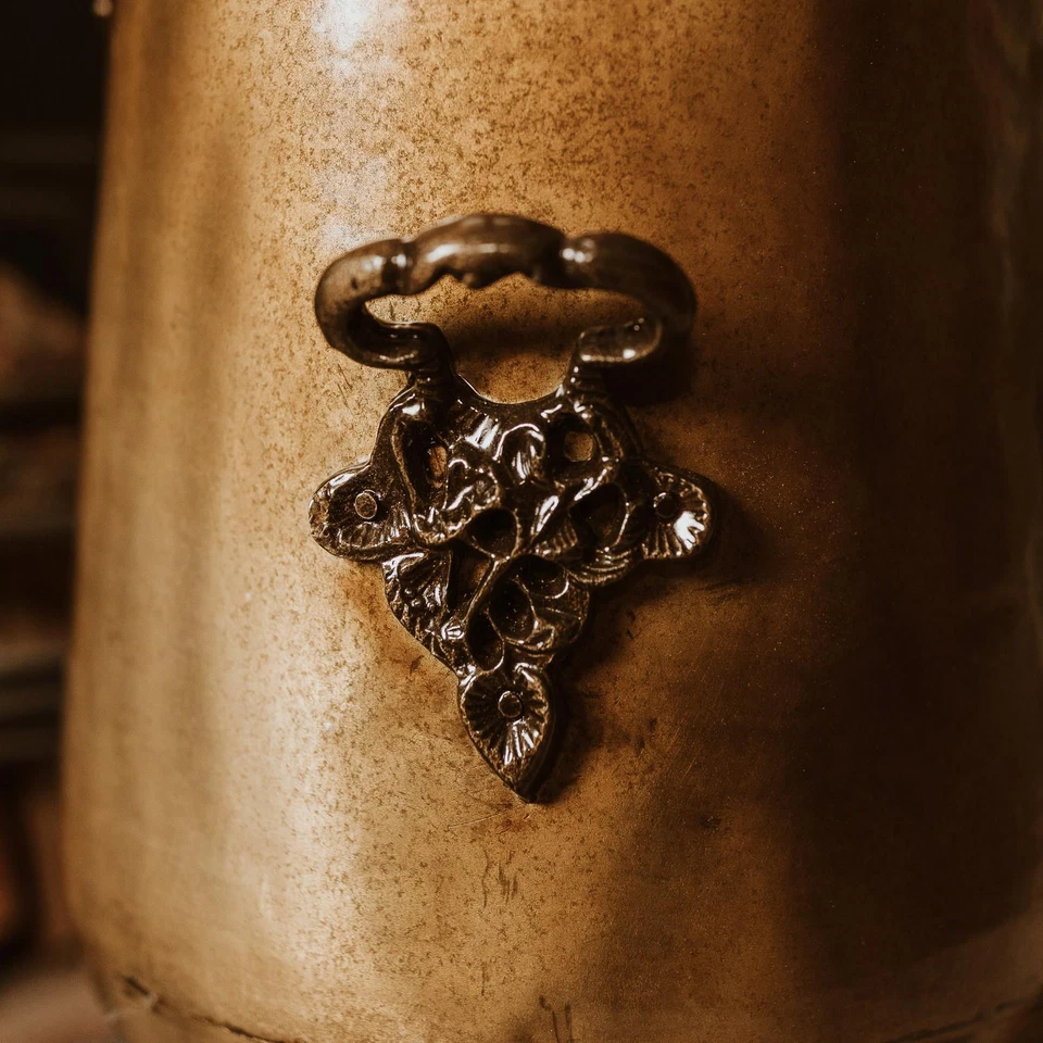 Antique Brass Coal Scuttle or Bucket - Fireside Accessory - Image 2 of 4