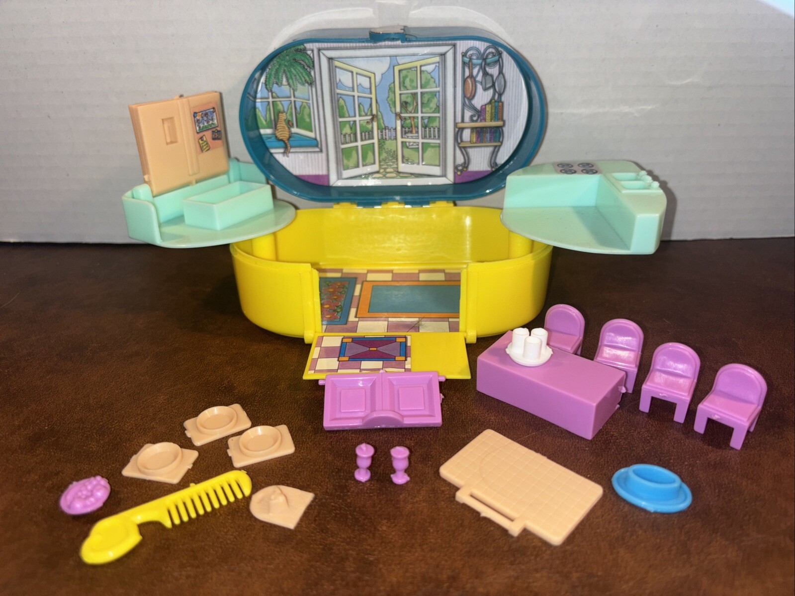Vintage 1993 Caboodles Kitchen Dollhouse Playset by Toy Biz with Accessories