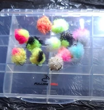 Fulling Mill Fly Box, 12 x Eggstasy Eggs, Trout Flies, Fishing Flies, Xmas Gift