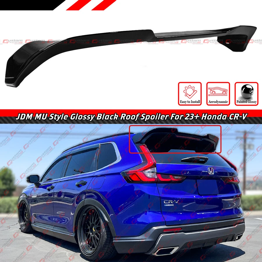 FOR 2023-2025 HONDA CR-V CRV M STYLE GLOSS BLACK TOP ROOF LID SPOILER EXTENSION - Image 2 of 4