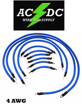 EZGO TXT PDS 36V 4 Gauge Welding Wire Blue Battery Cables 10 PCS U.S.A MADE