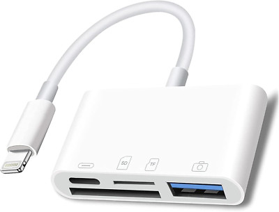 Lightning to SD Card Reader - 4 in 1 Memory Card Adapter for Iphone with USB Fem
