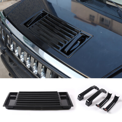 Glanz Schwarz ABS Haube Rahmen Abdeckung Passend für Hummer H2 2003 2009