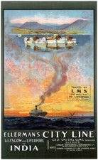 Vintage Ellerman's city line Glasgow Railway Travel Poster Print Art A1/A2/A3/A4