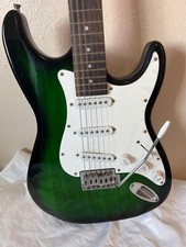 Crescent Electric 6-string Guitar 2000-2016 Green/black Burst ~free Shipping!!!!