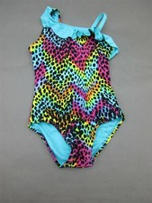 Xhilaration Size XS 4-5 Girls Blue/Multicolor One Piece Swimsuit 3H