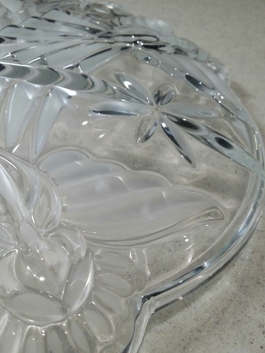 Gorham Crystal Angel Snowflake Round Platter 13 1/2 Christmas Platter Tray - Picture 4 of 12