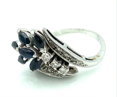 MAGNIFIQUE BAGUE OR 18 CARATS - Saphirs et diamants 0,33 carat - 5,79 g - Photo 1/4