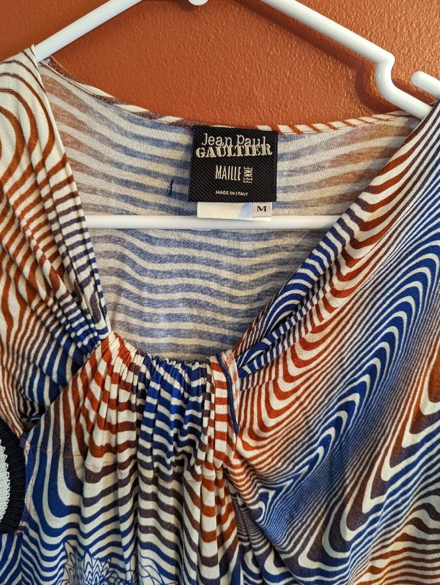 JEAN PAUL GAULTIER Maille Femme Y2K V Neck Dress Italy SZ M