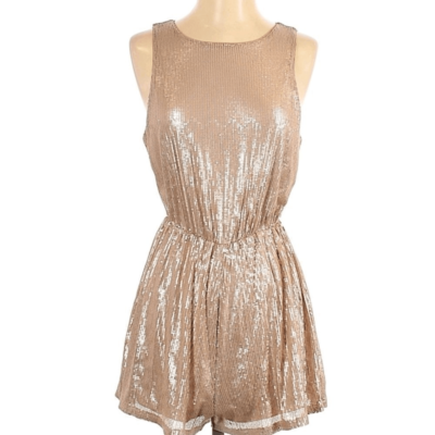 ASTR THE LABEL Rose Gold Sequence Romper Size S