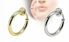 Women's,Men's Clip On Hoop Earrings Silver or Gold,1/2" (13mm) or 5/8" (15mm)