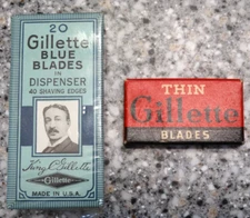 Vintage 1950's (20) Gillette Blue & (4) Thin Blades Safety Razor Blades Unopened