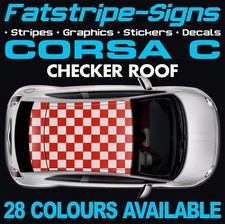 to fit VAUXHALL CORSA C CHECKER ROOF GRAPHICS STICKER STRIPES DECALS VXR SXI GSI