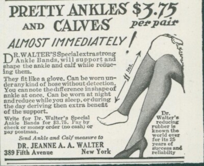 1928 Pretty Ankles Calves Almost Immediately Dr Jeanne A A Walter Print Ad PR7