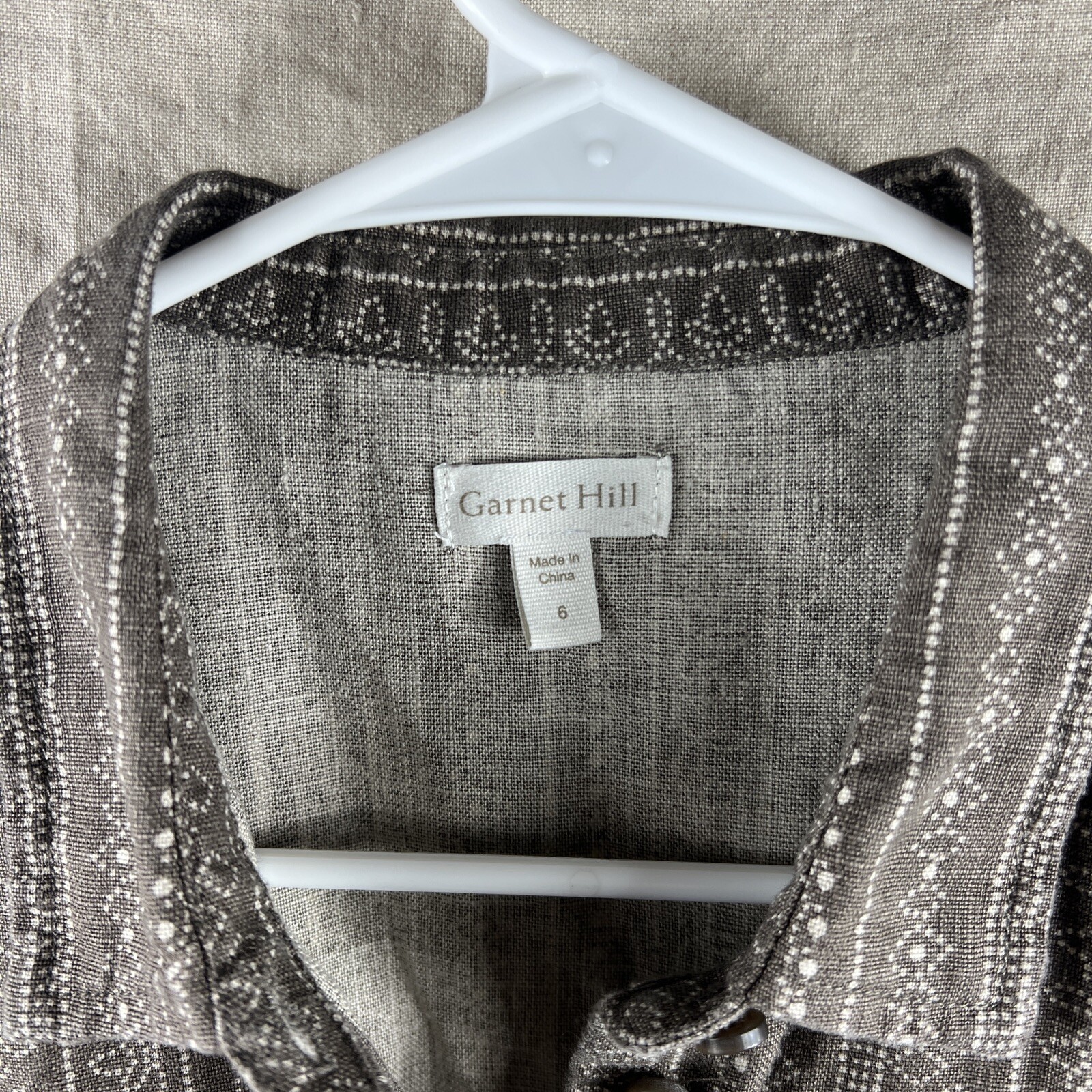 Garnet Hill Women's Brown Patterned Button Up Col… - image 10