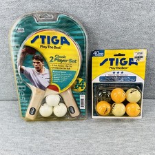 STIGA T0501 - Ping Pong Paddles Classic 2 Player Rackets With Extra Balls D