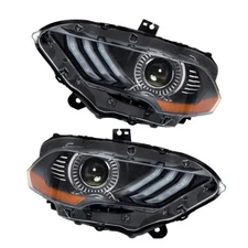 Pair Headlights For Ford Mustang 2018-2020 Full LED Projector Headlamp DRL LH RH