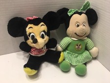 Vintage Lot Minnie Mouse Plush Mickey Mouse Club Green Outfit