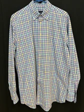 Scott Barber Size large 100% Cotton Plaid Multicolor Men's Long Sleeve
