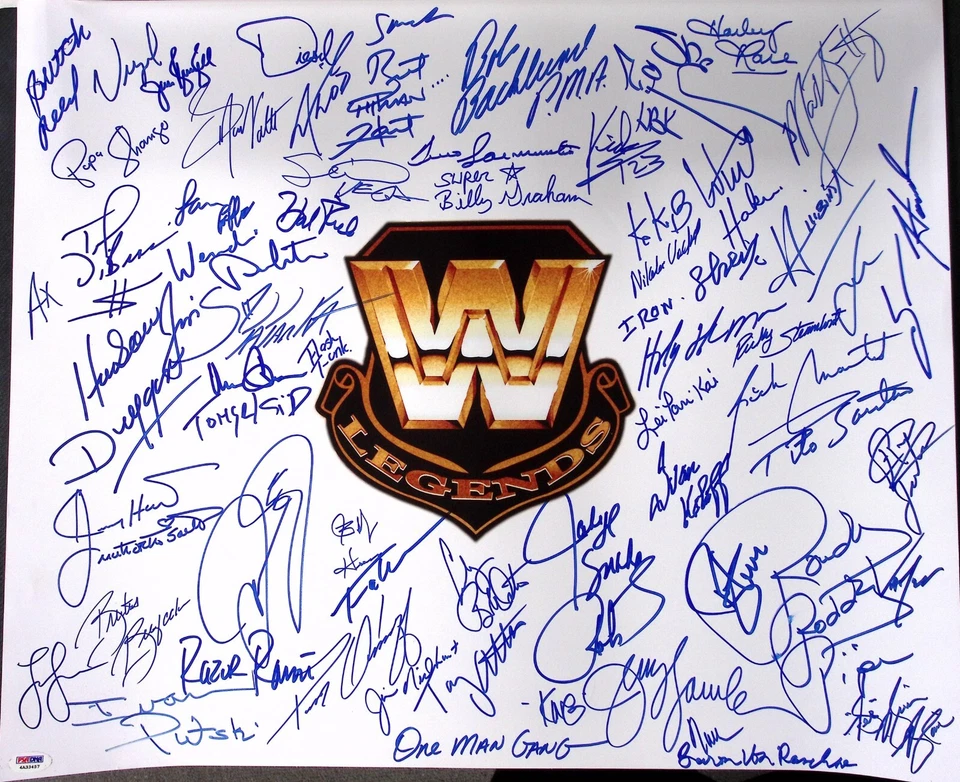 Rowdy Roddy Piper Shawn Michaels Razor Ramon +57 WWE Legends Signed 20x24 Photo - Image 4 of 4