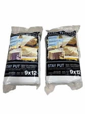Trimaco 9 ft. x 12 ft. 2 mil Stay Put Vinyl Drop Cloth (2 PACK)