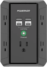 Multi Outlet Extender Surge Protector - Multi Plug Wall Outlet with 5 AC Outl...