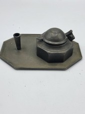 XD- Alte Tinte Zinn Tablett Federhalter Vintage Schreibtisch