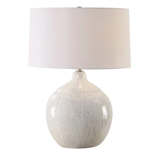 Uttermost Dribble 26" Modern Dripped Gray and White Ceramic Table Lamp - Picture 2 of 7