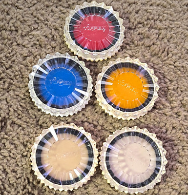 Tiffen Lot of 5 Circular Color Camera Lens Filters Blue Red Orange Clear