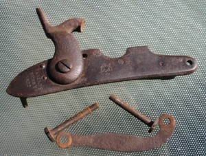 Original US HARPERS FERRY 1823 Percussion Musket Lock Side Plate & Screws