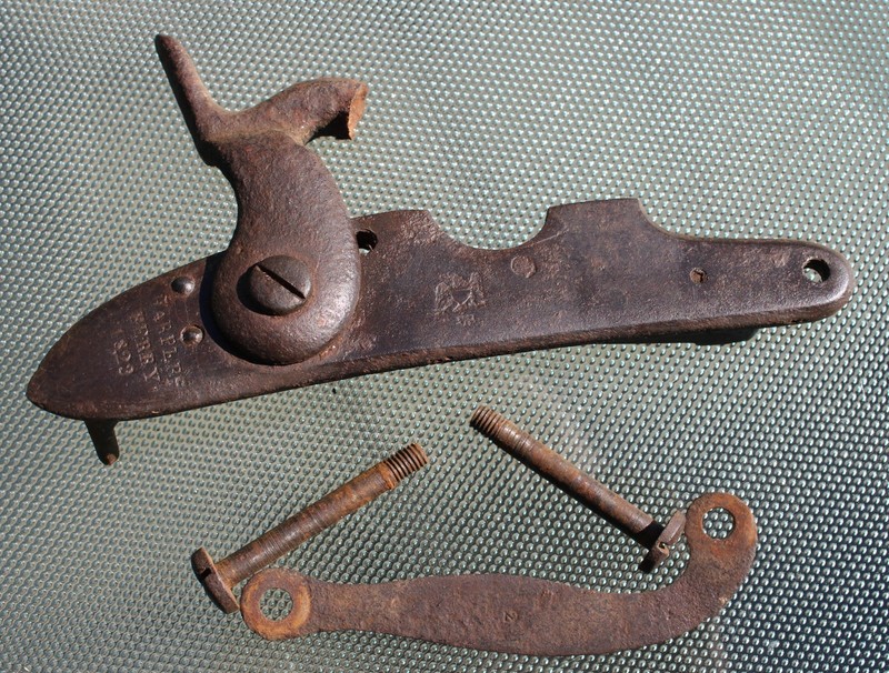 Original US HARPERS FERRY 1823 Percussion Musket Lock Side Plate & Screws