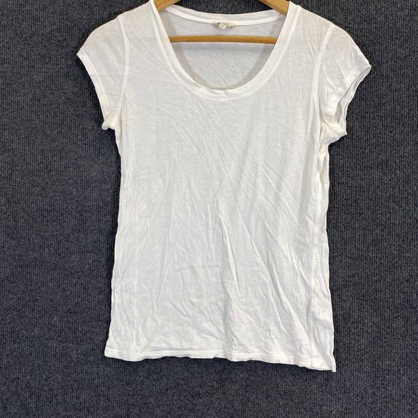 Jigsaw Shirt Womens S White Scoop Neck T Shirt Basic Summer Casual Coastal P5