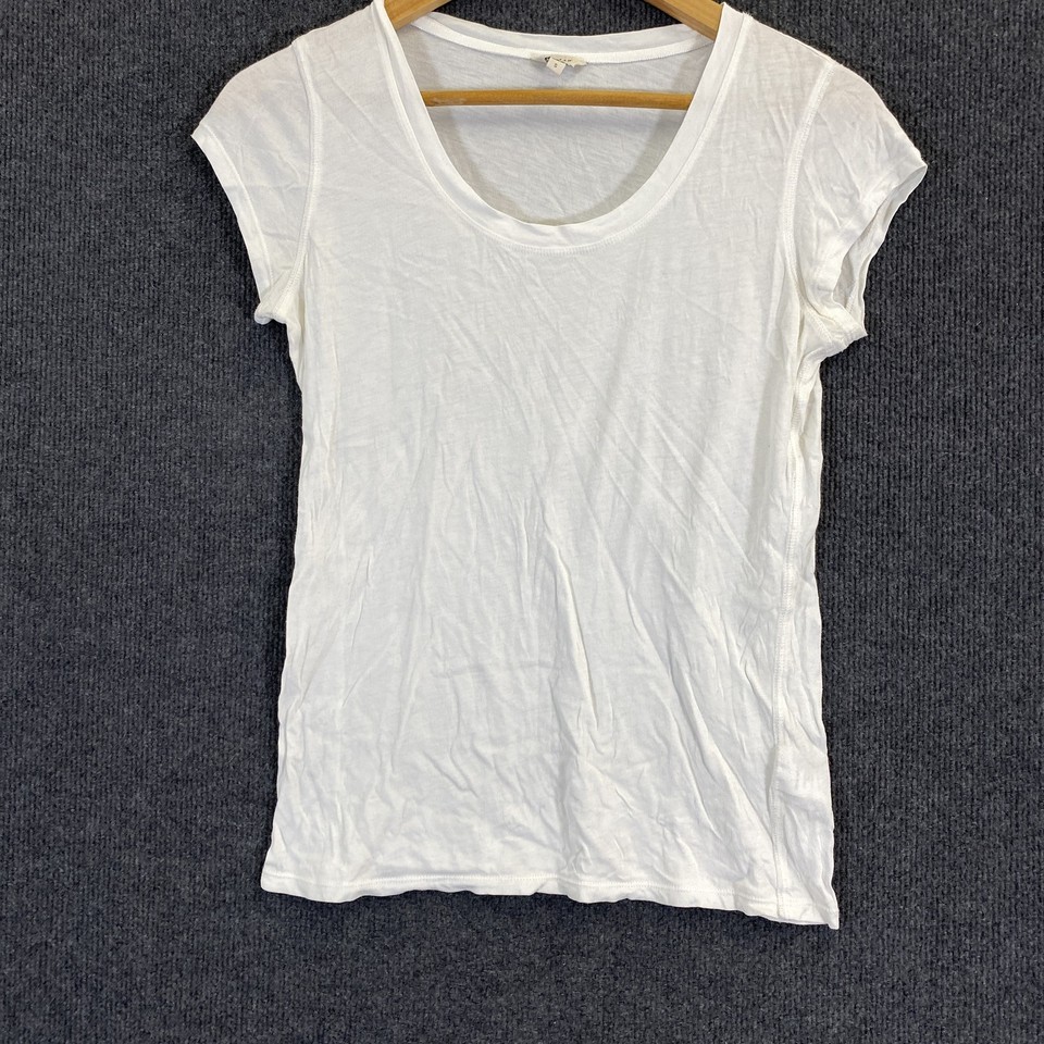 Jigsaw Shirt Womens S White Scoop Neck T Shirt Basic Summer Casual Coastal P5