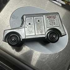 Vintage Die Cast  Armored truck bank￼ w/ Hard Rubber Tires  Callen Mfg Corp Ill.