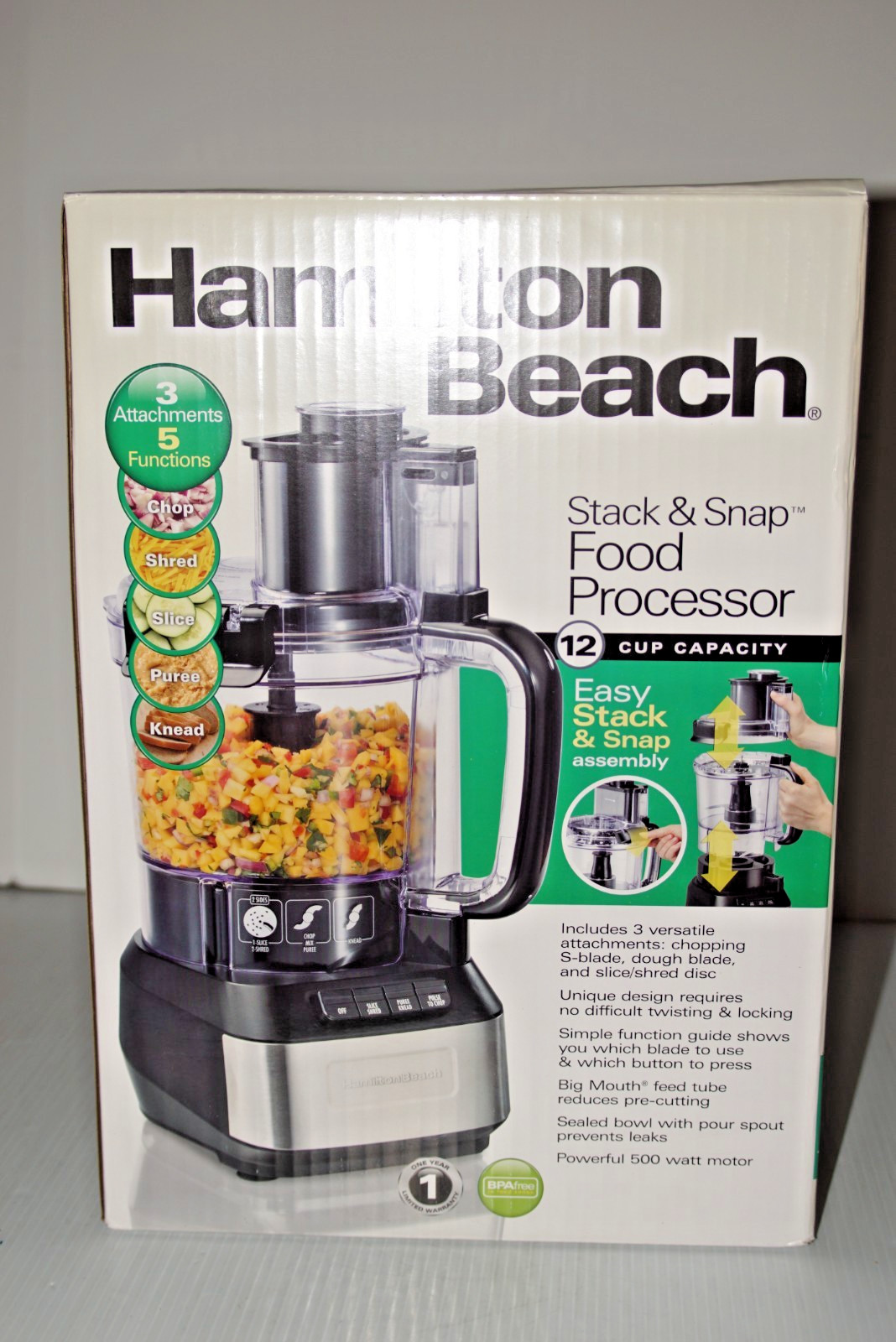 Hamilton Beach 70721 Stack and Snap Food Processor 10-Cup | Black *BRAND NEW*