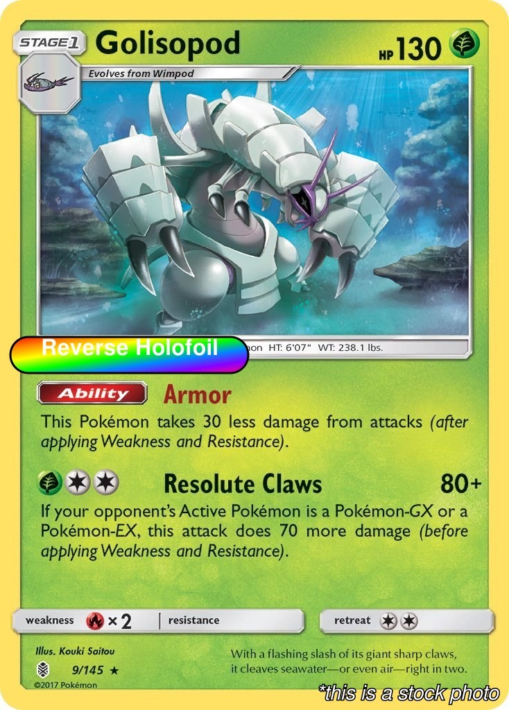 Reverse Holofoil - Golisopod - 9/145 - SM - Guardians Rising - NM
