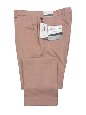 Perry Ellis Dress Pants Mens 34x30 Pink Slim Fit Stretch Portfolio Essentials