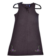 Gap Dress Women's Grey Size Large Embrodry Detail at Hem