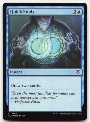 Quick Study 65 SOS Magic: The Gathering C Foil NM