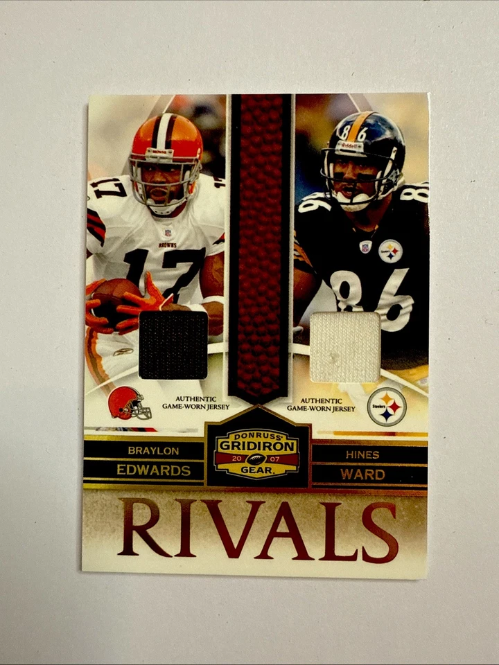 Donruss Gridiron Gear Rivals Silver 2007 #R-13 Braylon Edwards Hines Ward 013/10 Foto 3 de 4
